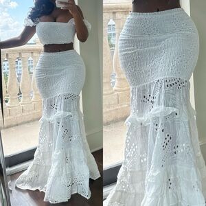 Fashion Nova White Skirt Set